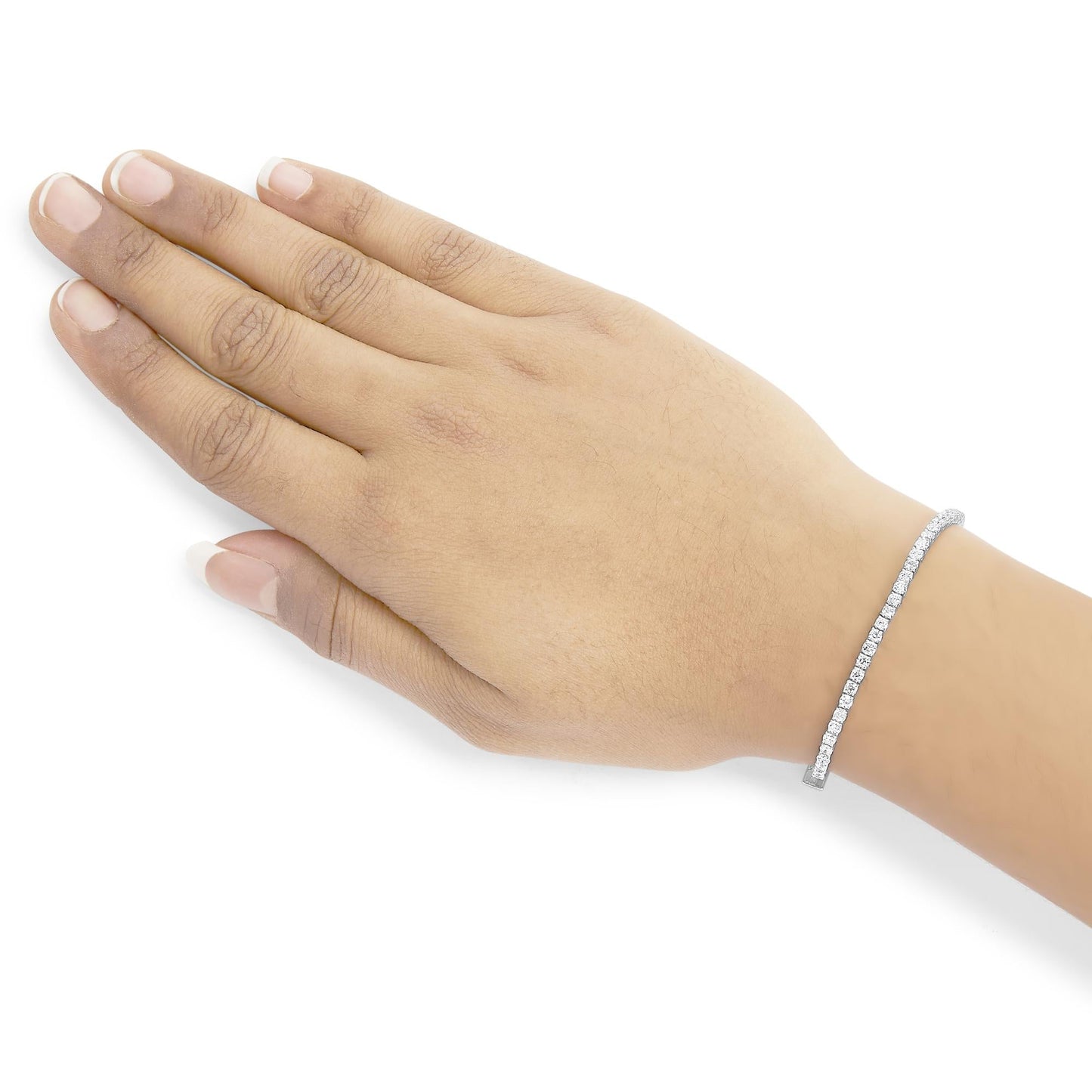 The Zenith Line: 14K White Gold Premium Lab Diamond Tennis Bracelet