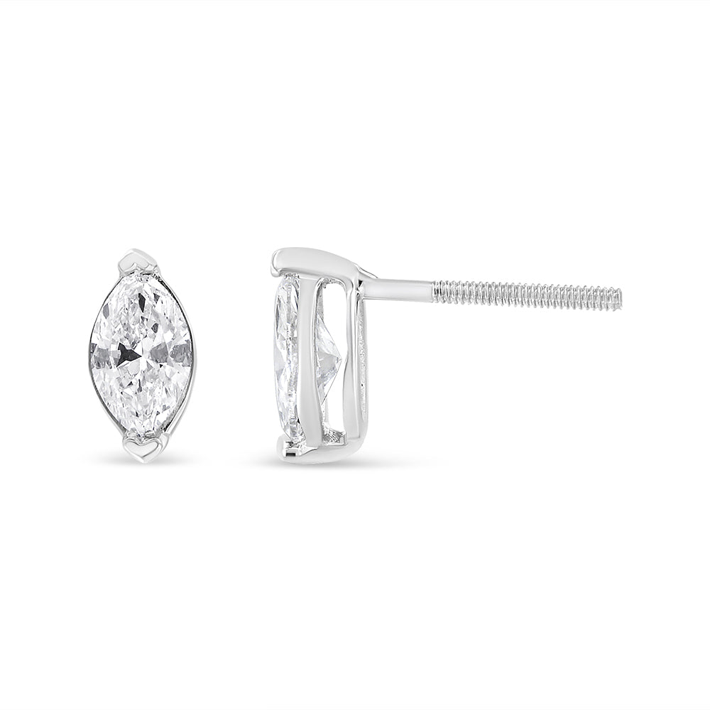 Elongated Brilliance: 4/5 Cttw Marquise Lab Grown Diamond Earrings