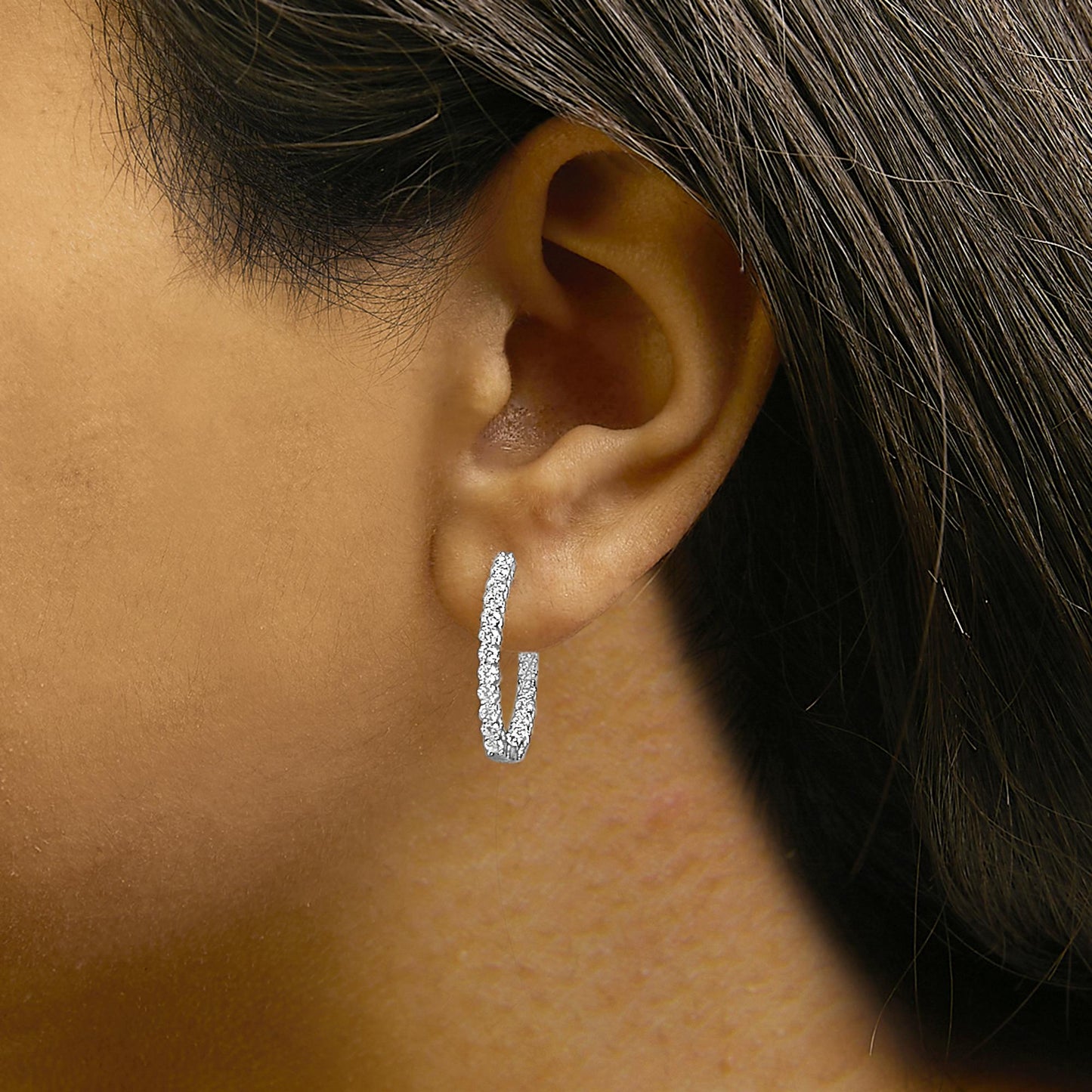 The Riviera Hoops: 14K Yellow Gold Elongated Diamond Clickers