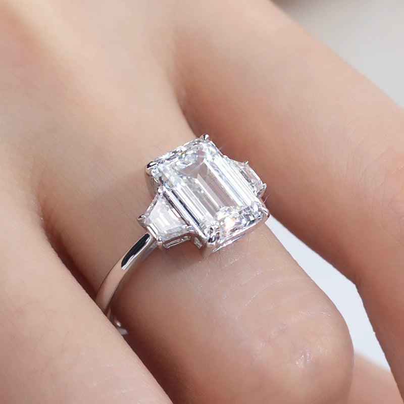 The Sovereign 3.5 CT Emerald Cut Three-Stone Engagement Ring