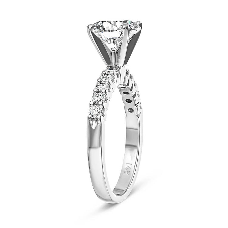 Endless Brilliance 1.00 CTW Lab Grown Diamond Solitaire & Pavé Ring | 9K-18K Gold Engagement Ring