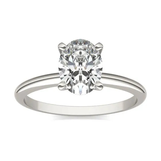 The Whisper Oval: 14K White Gold 1.50 CTW VS1+ Lab Diamond Solitaire