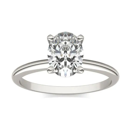 The Whisper Oval: 14K White Gold 1.50 CTW VS1+ Lab Diamond Solitaire