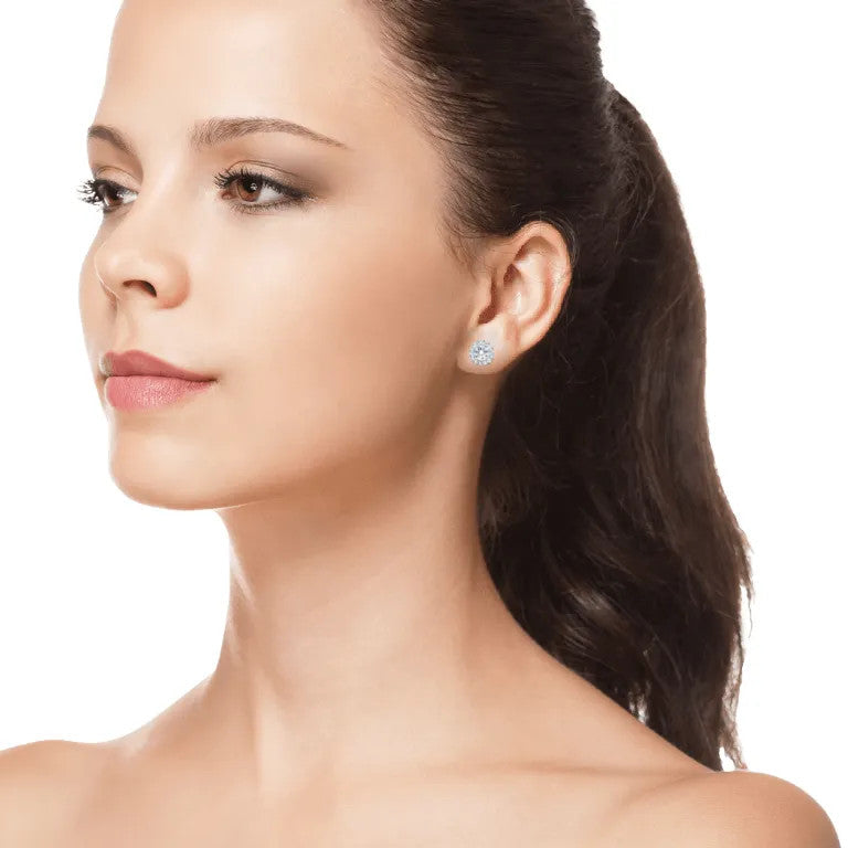 Divine Radiance: 1 CTW Certified F-G/VS Lab Diamond Halo Earrings