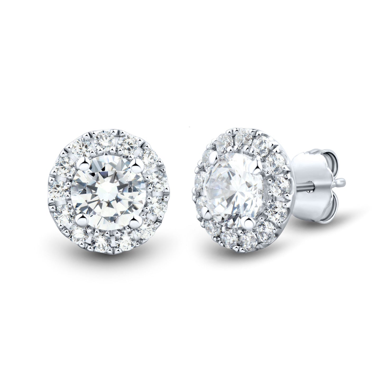 The Empress: 10K White Gold Brilliant Celestial Halo Studs