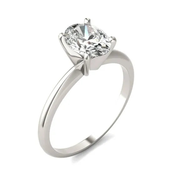 The Whisper Oval: 14K White Gold 1.50 CTW VS1+ Lab Diamond Solitaire