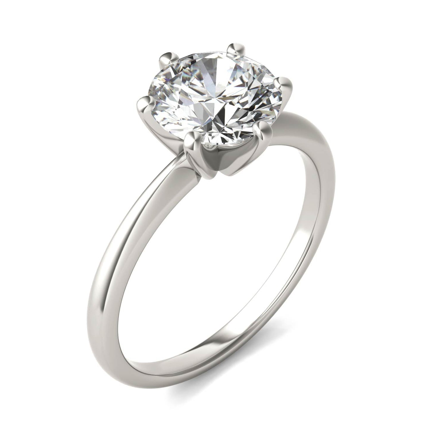 Signature 3ct Lab Diamond Solitaire Ring, 14K White Gold