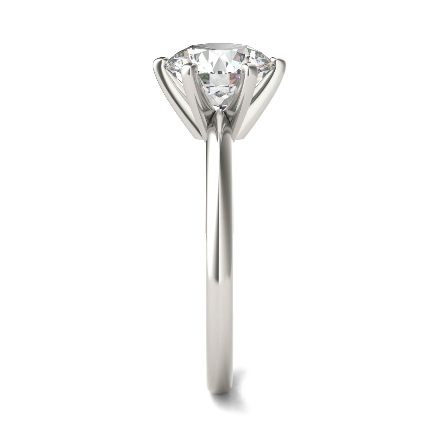 Signature 3ct Lab Diamond Solitaire Ring, 14K White Gold
