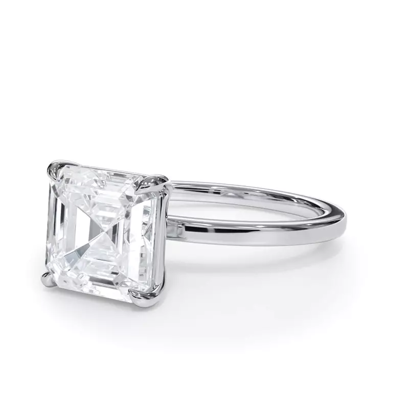 Signature 3ct Lab Diamond Solitaire Ring, 14K White Gold