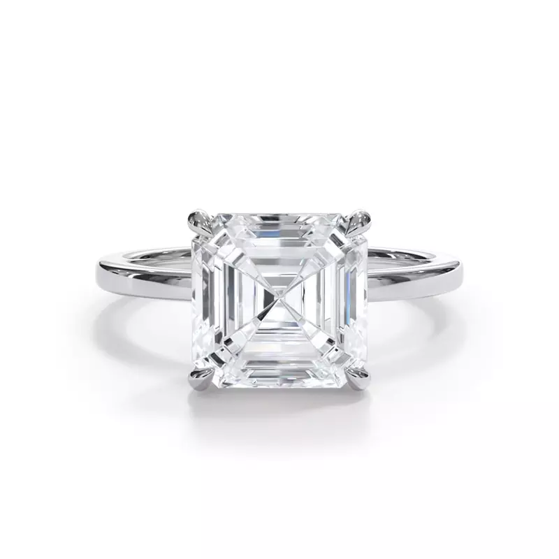 Signature 3ct Lab Diamond Solitaire Ring, 14K White Gold
