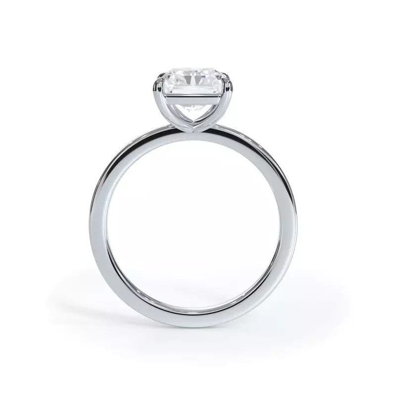 The Clean Minimalist: 14K White Gold 2.00 Carat Emerald-Cut Lab Diamond Solitaire
