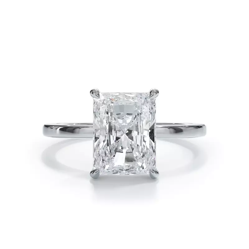 Signature 3ct Lab Diamond Solitaire Ring, 14K White Gold