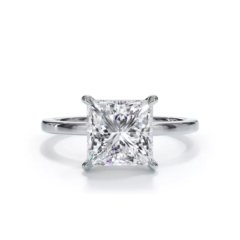 Signature 3ct Lab Diamond Solitaire Ring, 14K White Gold