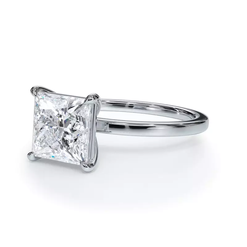 Signature 3ct Lab Diamond Solitaire Ring, 14K White Gold