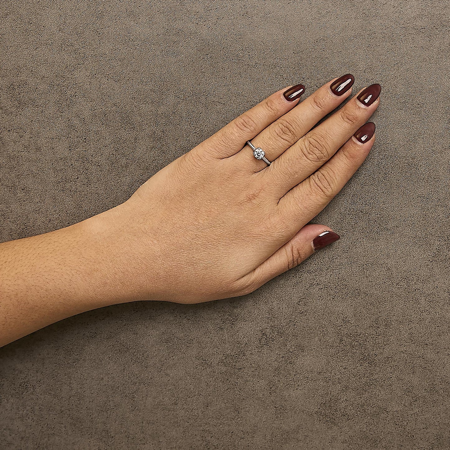 Whispering Arch: 3/4 Carat Round Lab Diamond Cathedral Ring with Pavé Gallery