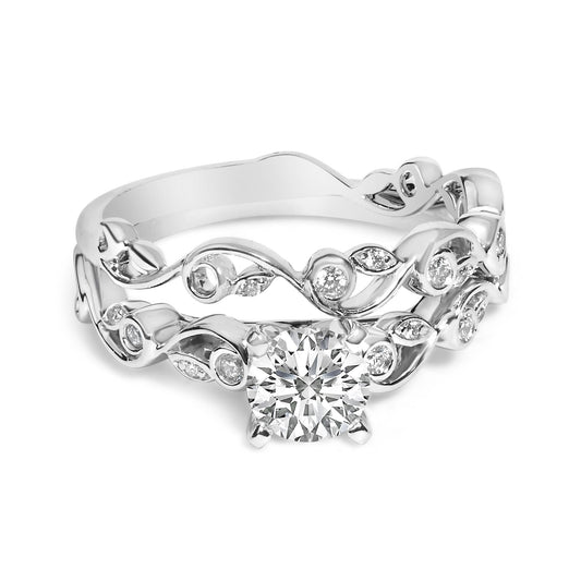 Eden’s Embrace: 1 Carat Total Weight Lab-Grown Diamond Interlocking Wedding Set
