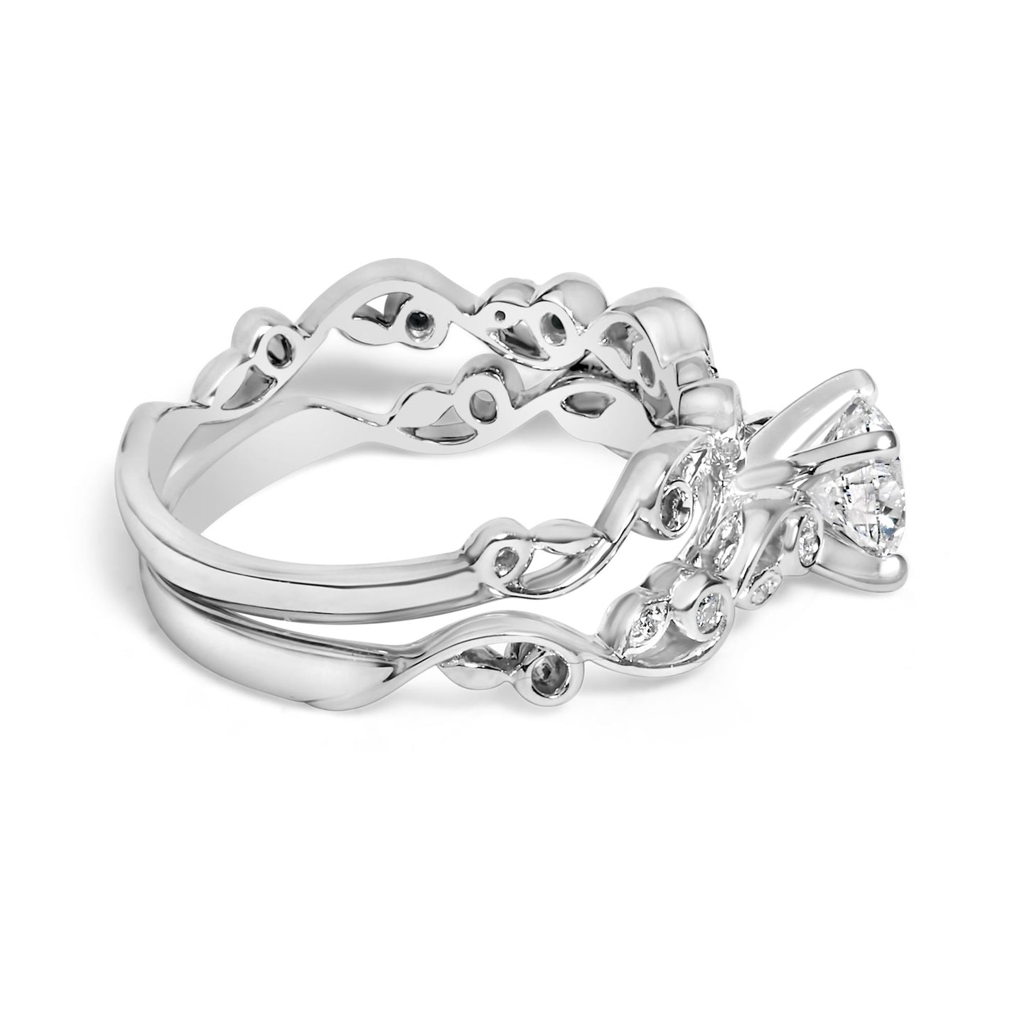 Eden’s Embrace: 1 Carat Total Weight Lab-Grown Diamond Interlocking Wedding Set