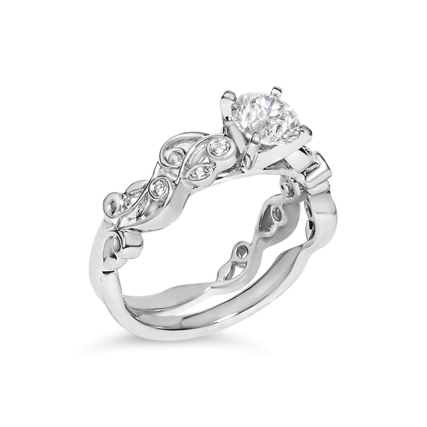Eden’s Embrace: 1 Carat Total Weight Lab-Grown Diamond Interlocking Wedding Set