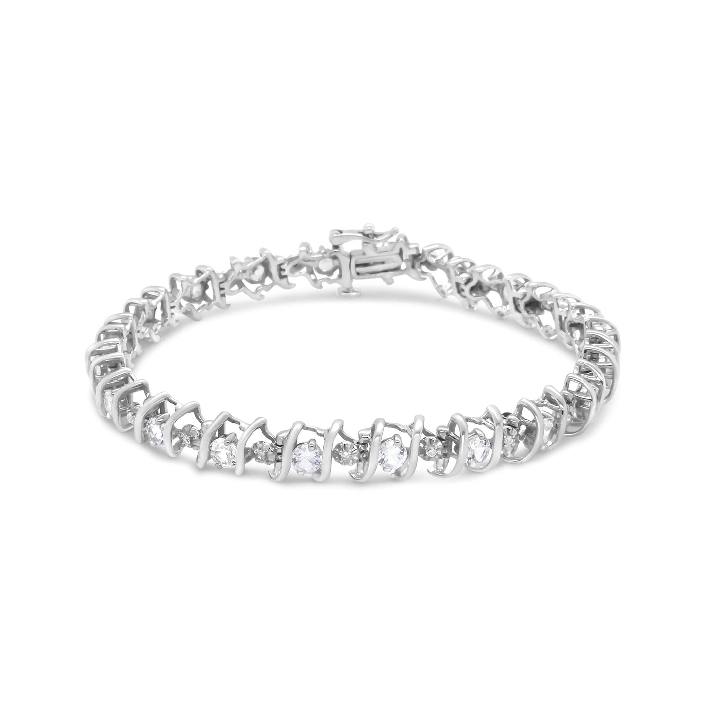 Shimmering Tides: Eco-Conscious Lab Birthstone & Diamond Tennis Bracelet