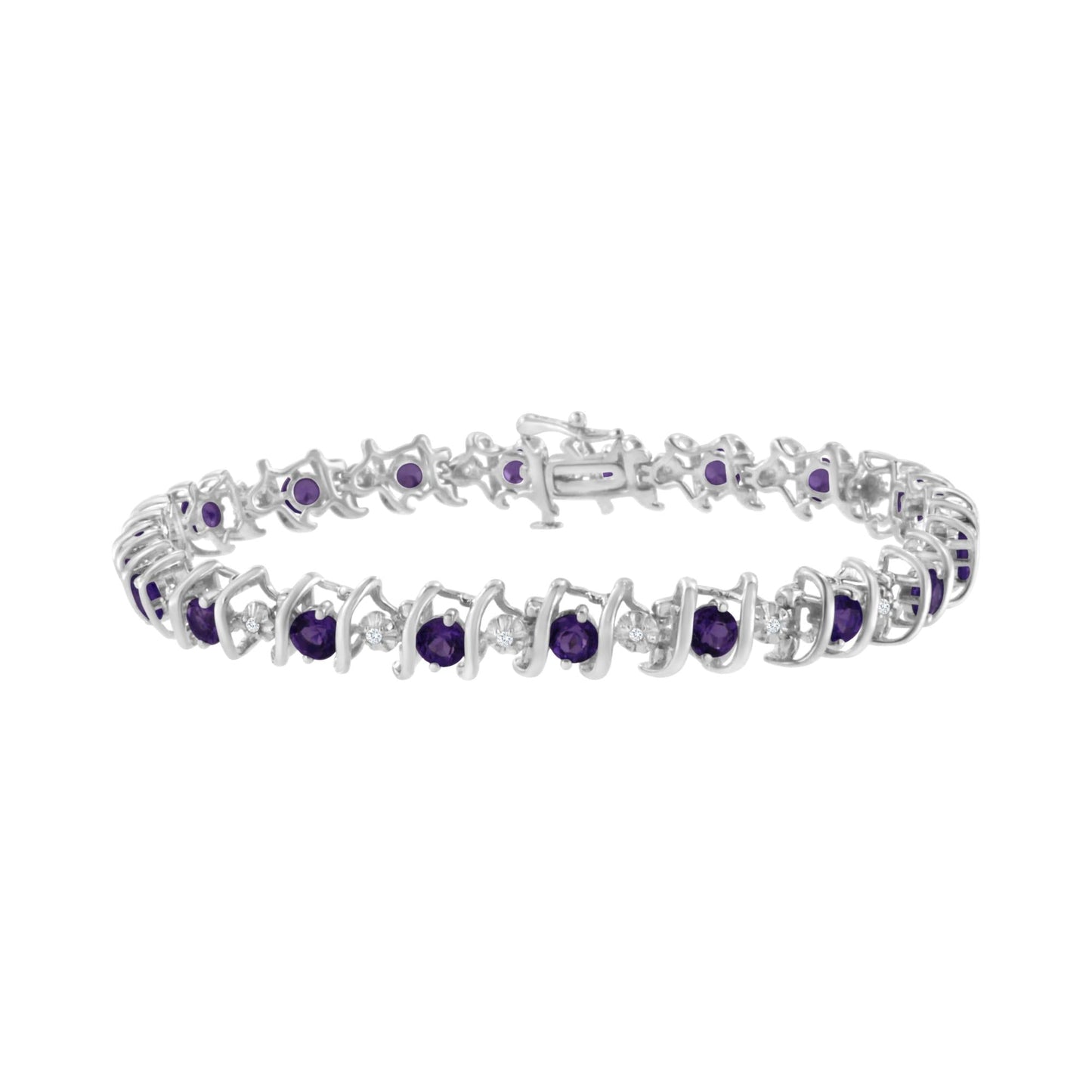 Shimmering Tides: Eco-Conscious Lab Birthstone & Diamond Tennis Bracelet