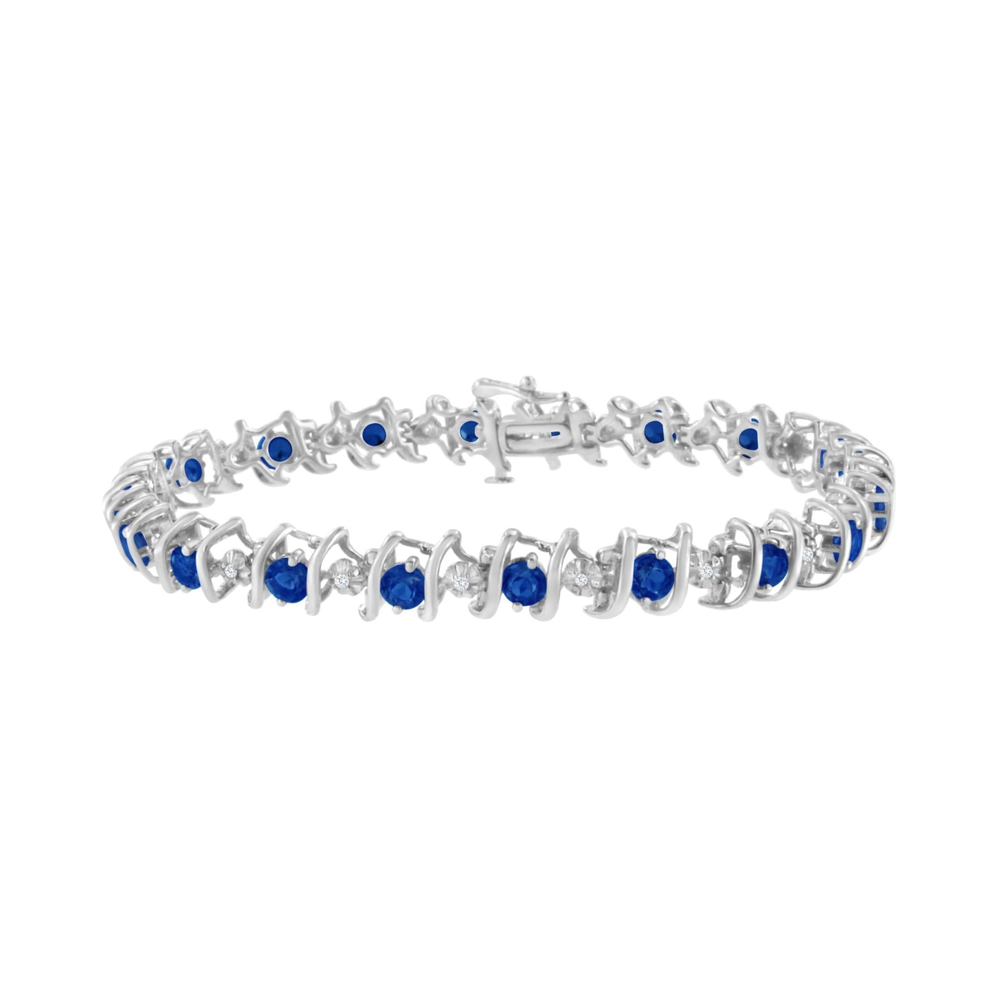 Shimmering Tides: Eco-Conscious Lab Birthstone & Diamond Tennis Bracelet