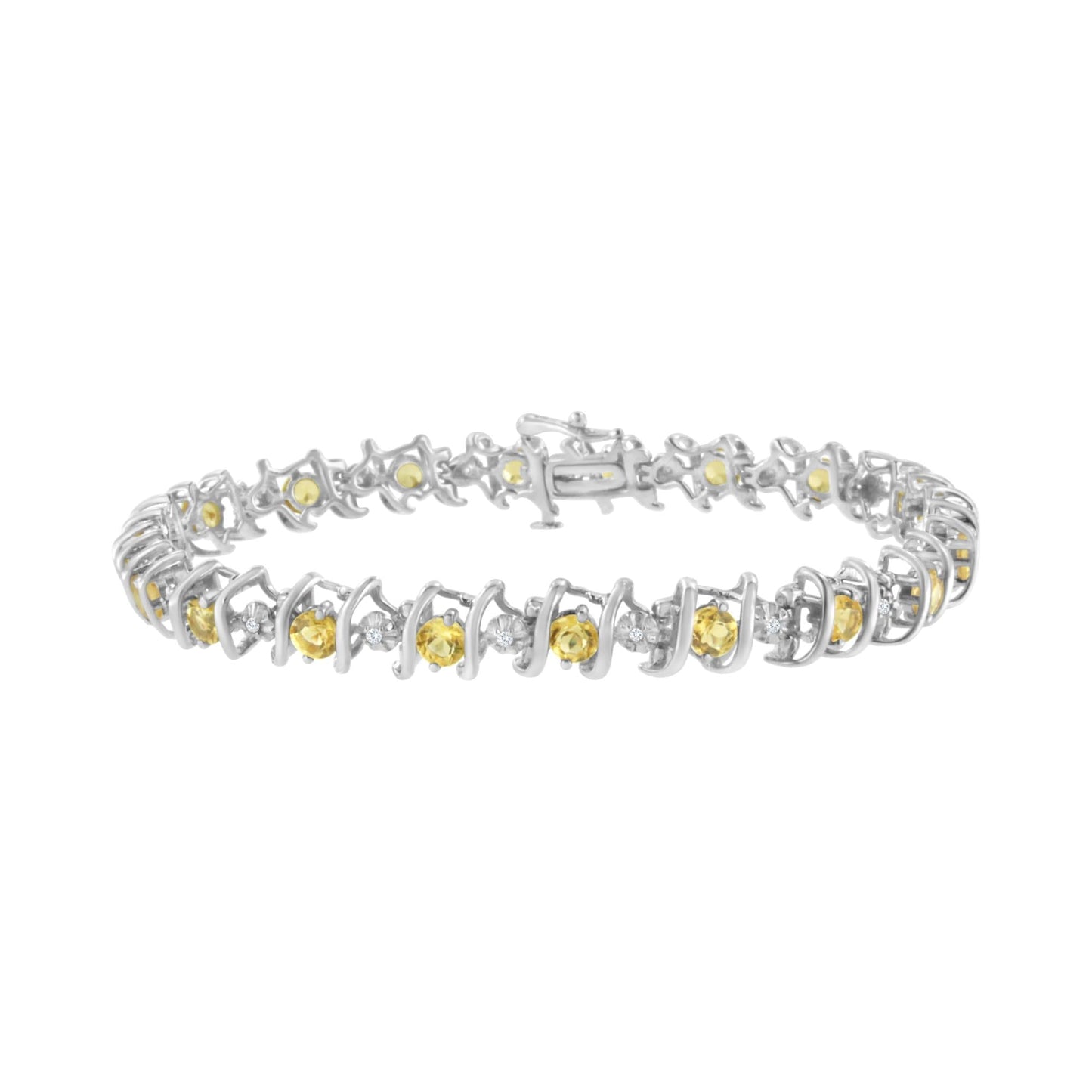 Shimmering Tides: Eco-Conscious Lab Birthstone & Diamond Tennis Bracelet