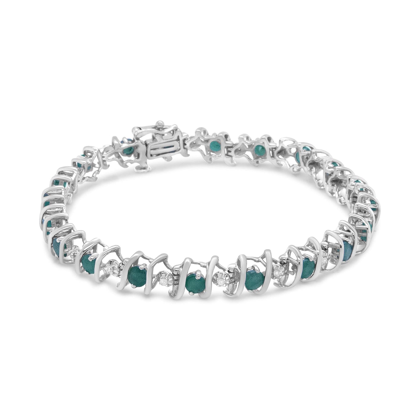 Shimmering Tides: Eco-Conscious Lab Birthstone & Diamond Tennis Bracelet