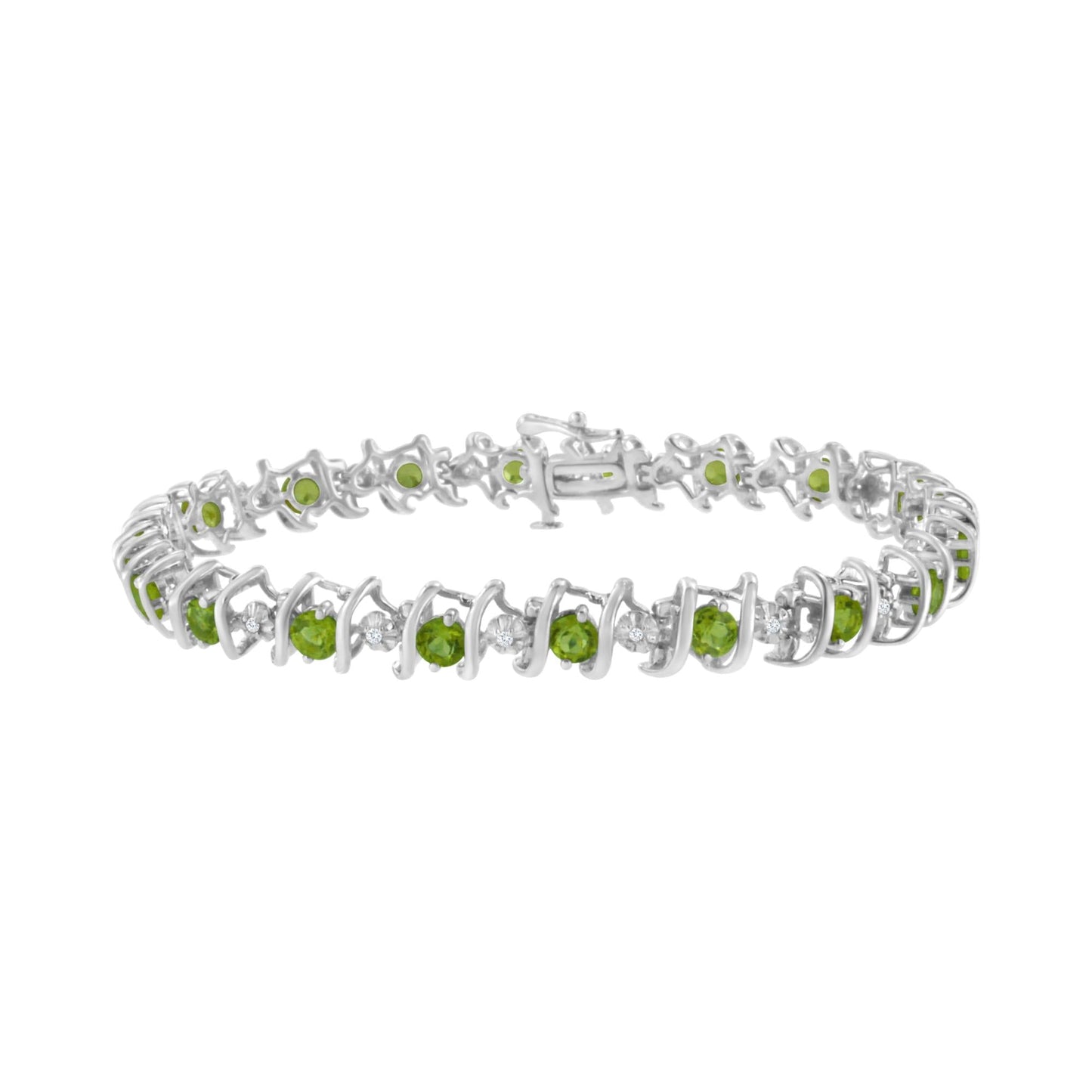 Shimmering Tides: Eco-Conscious Lab Birthstone & Diamond Tennis Bracelet