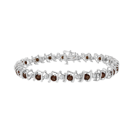 Shimmering Tides: Eco-Conscious Lab Birthstone & Diamond Tennis Bracelet