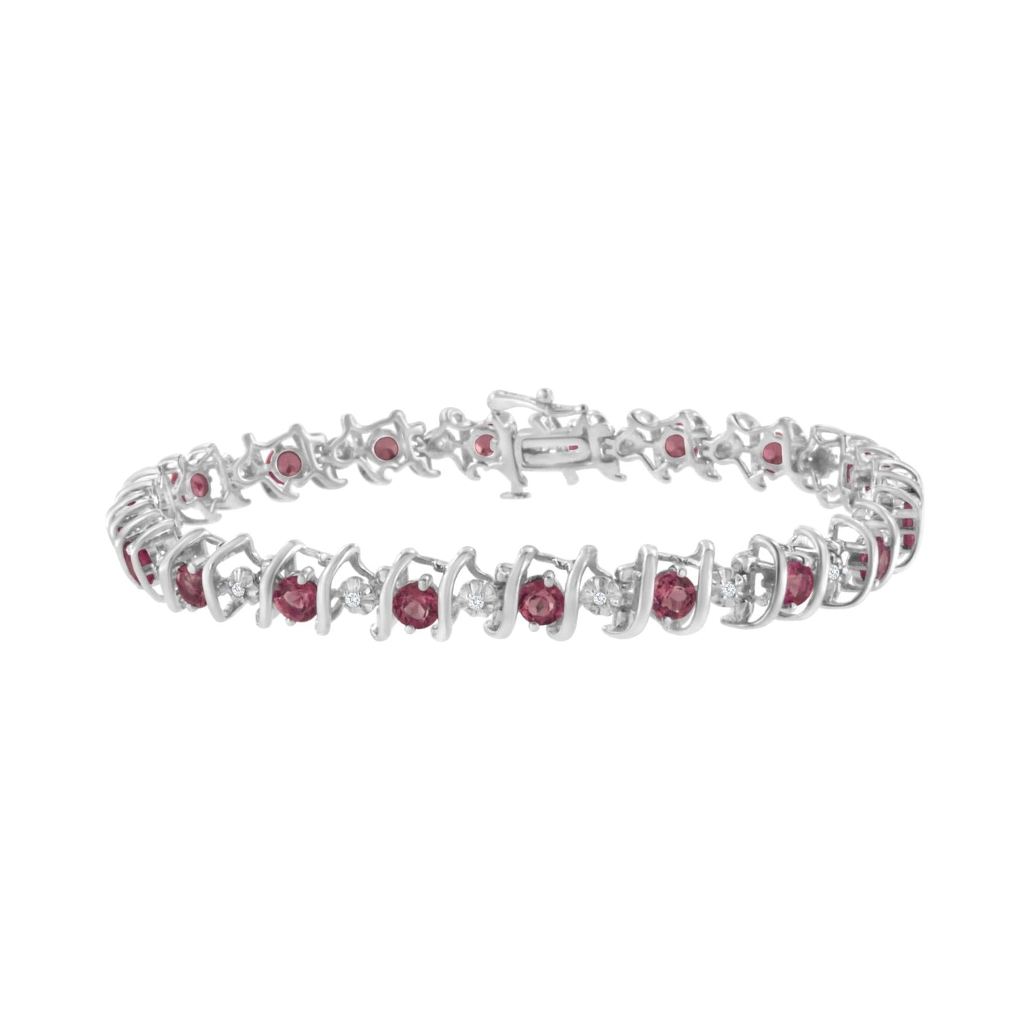 Shimmering Tides: Eco-Conscious Lab Birthstone & Diamond Tennis Bracelet