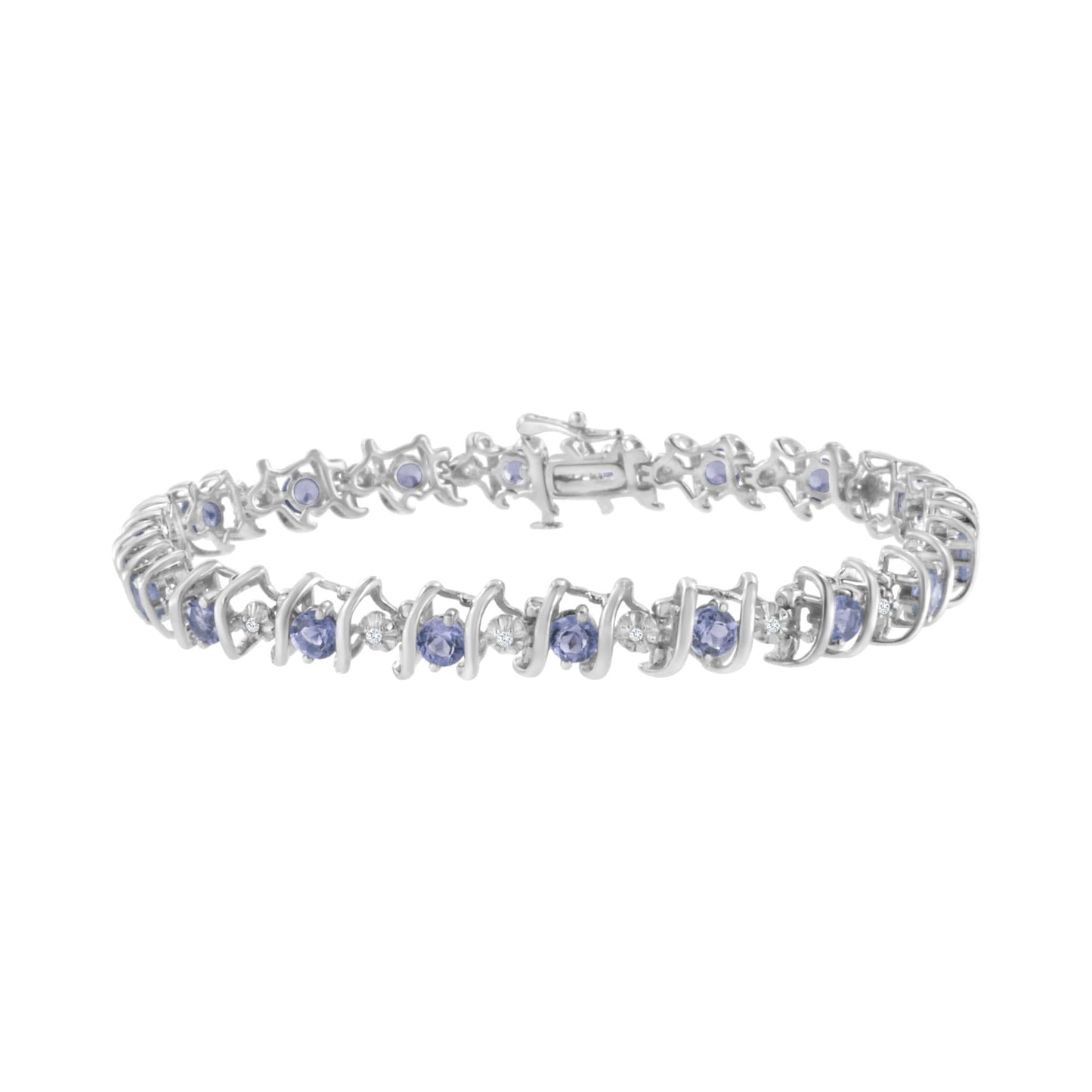 Shimmering Tides: Eco-Conscious Lab Birthstone & Diamond Tennis Bracelet