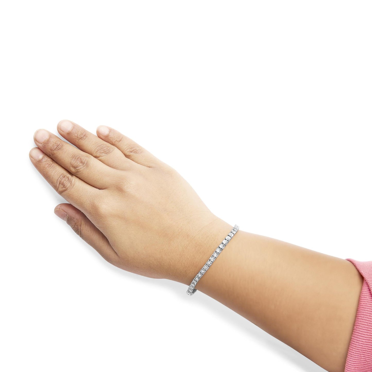 The Lumina Illusion: .925 Sterling Silver Lab Diamond Miracle Plate Tennis Bracelet