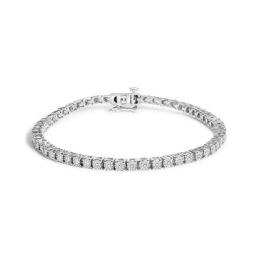 The Lumina Illusion: .925 Sterling Silver Lab Diamond Miracle Plate Tennis Bracelet