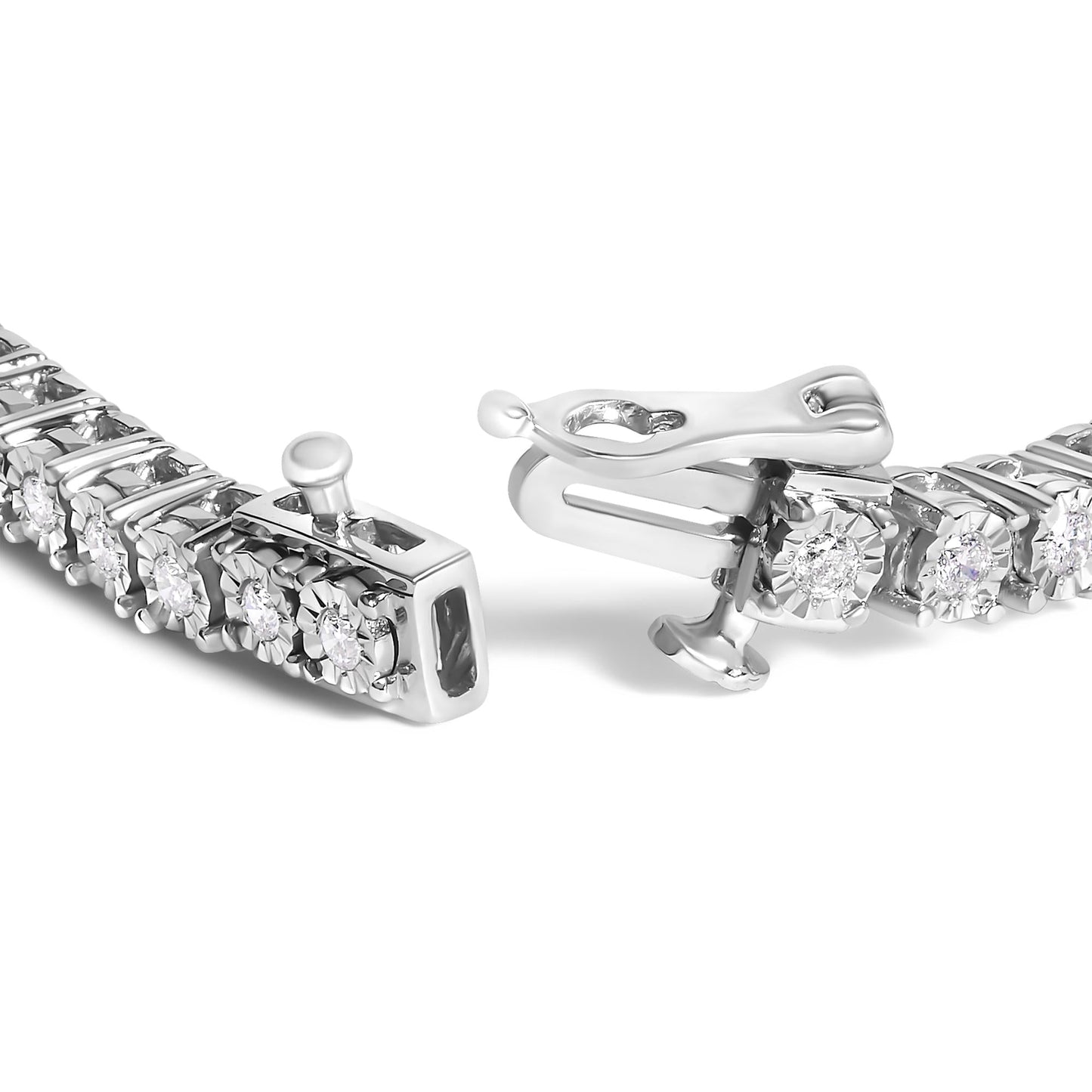 The Lumina Illusion: .925 Sterling Silver Lab Diamond Miracle Plate Tennis Bracelet