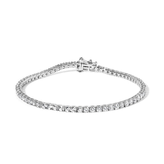 The Zenith Line: 14K White Gold Premium Lab Diamond Tennis Bracelet
