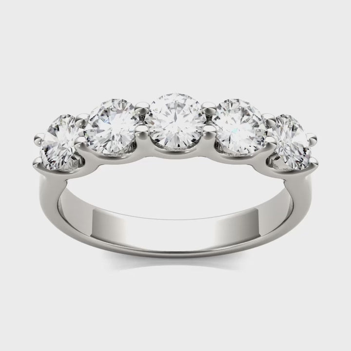 The Quintessence: 1 1/4 CTW AGI Certified Lab Diamond Five-Stone Band