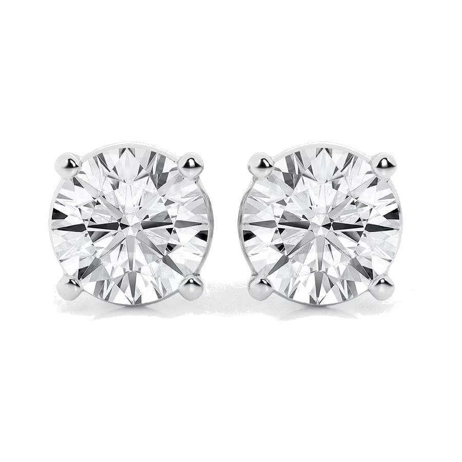The Grand Solitaire: 14K Gold 5.00 CTW Certified Lab Diamond Studs
