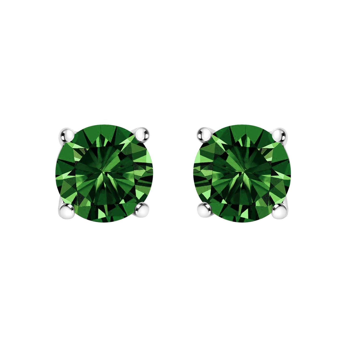 The Verdanth Collection: 14K Gold 1.00 CTW Forest Green Lab Diamond Studs