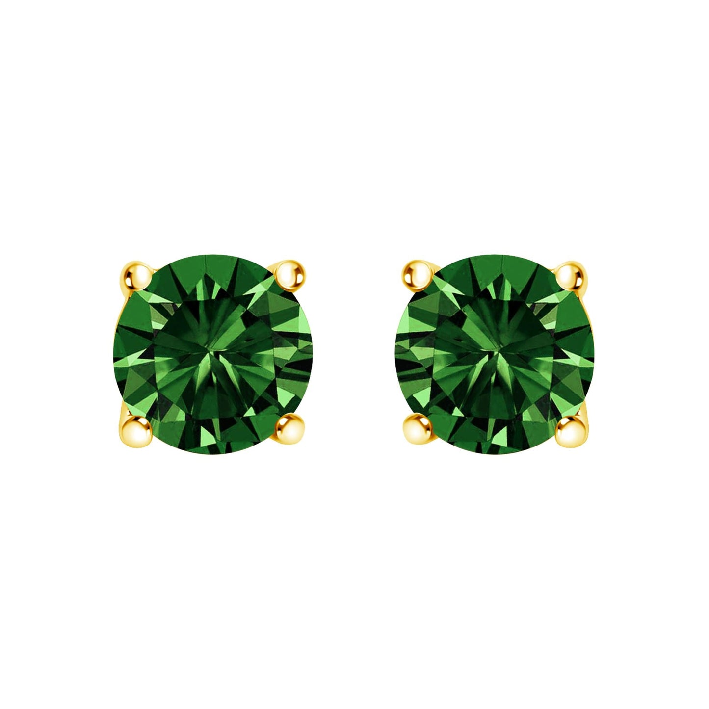 The Verdanth Collection: 14K Gold 1.00 CTW Forest Green Lab Diamond Studs