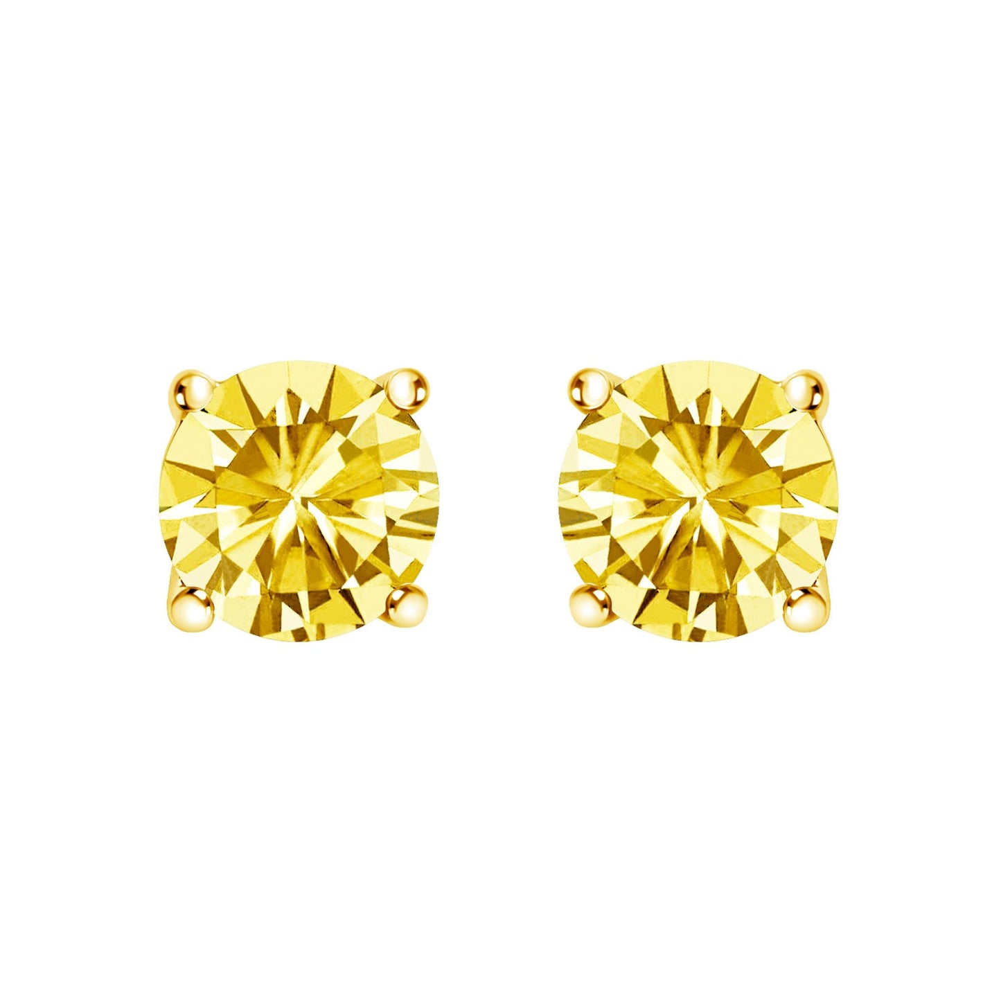 The Canary: 14K Gold Fancy Yellow Lab Diamond Studs