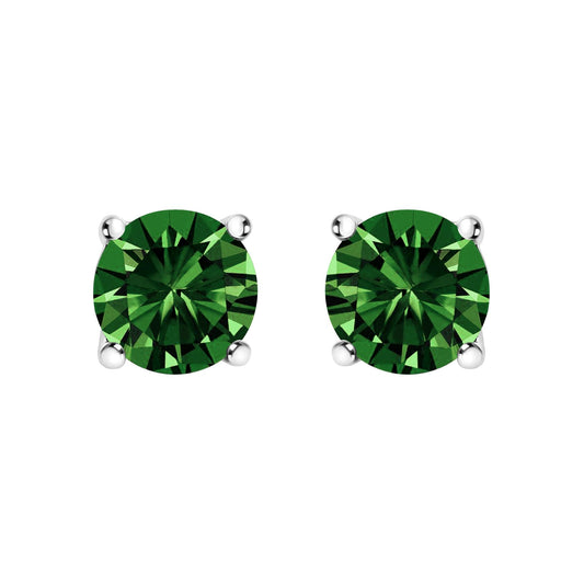 The Verdanth Collection: 14K Gold 1.00 CTW Forest Green Lab Diamond Studs
