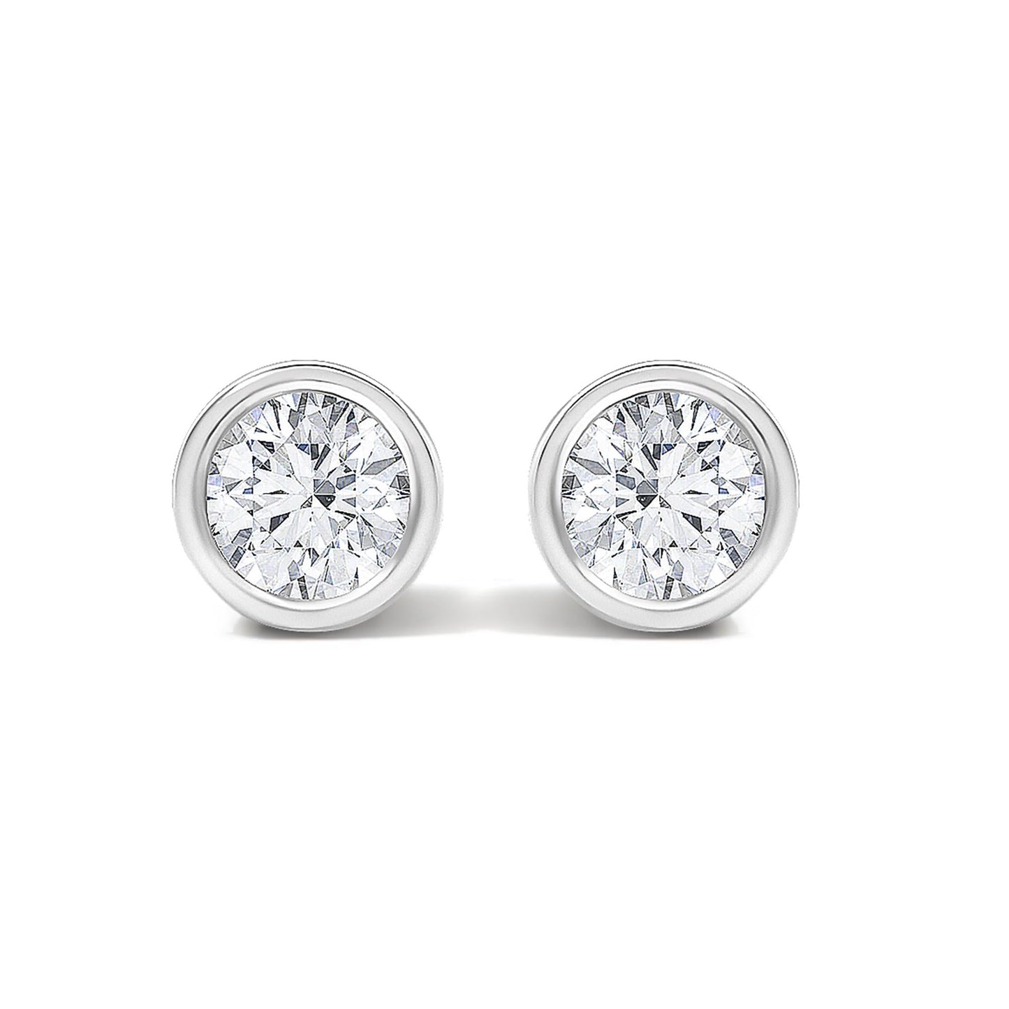 The Aura: 14K White Gold Bezel-Set Lab Diamond Stud Earrings