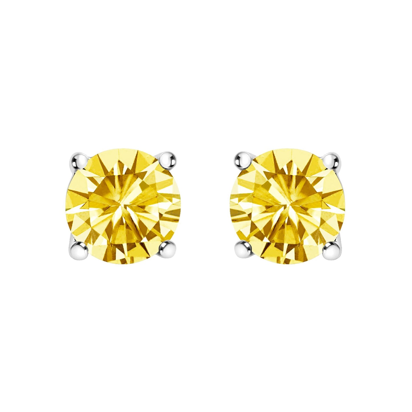 The Canary: 14K Gold Fancy Yellow Lab Diamond Studs