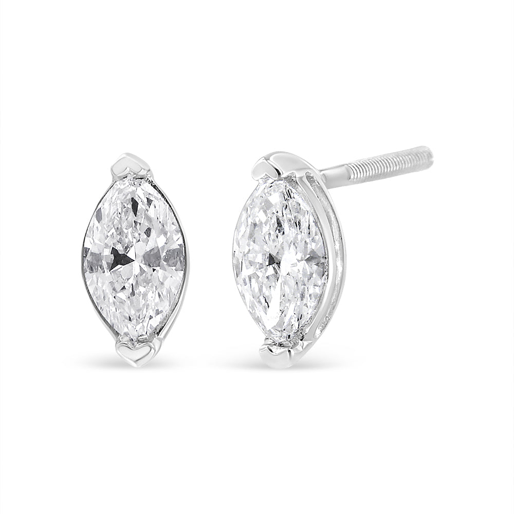 Elongated Brilliance: 4/5 Cttw Marquise Lab Grown Diamond Earrings