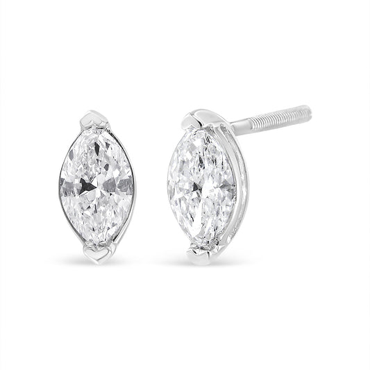 Elongated Brilliance: 4/5 Cttw Marquise Lab Grown Diamond Earrings