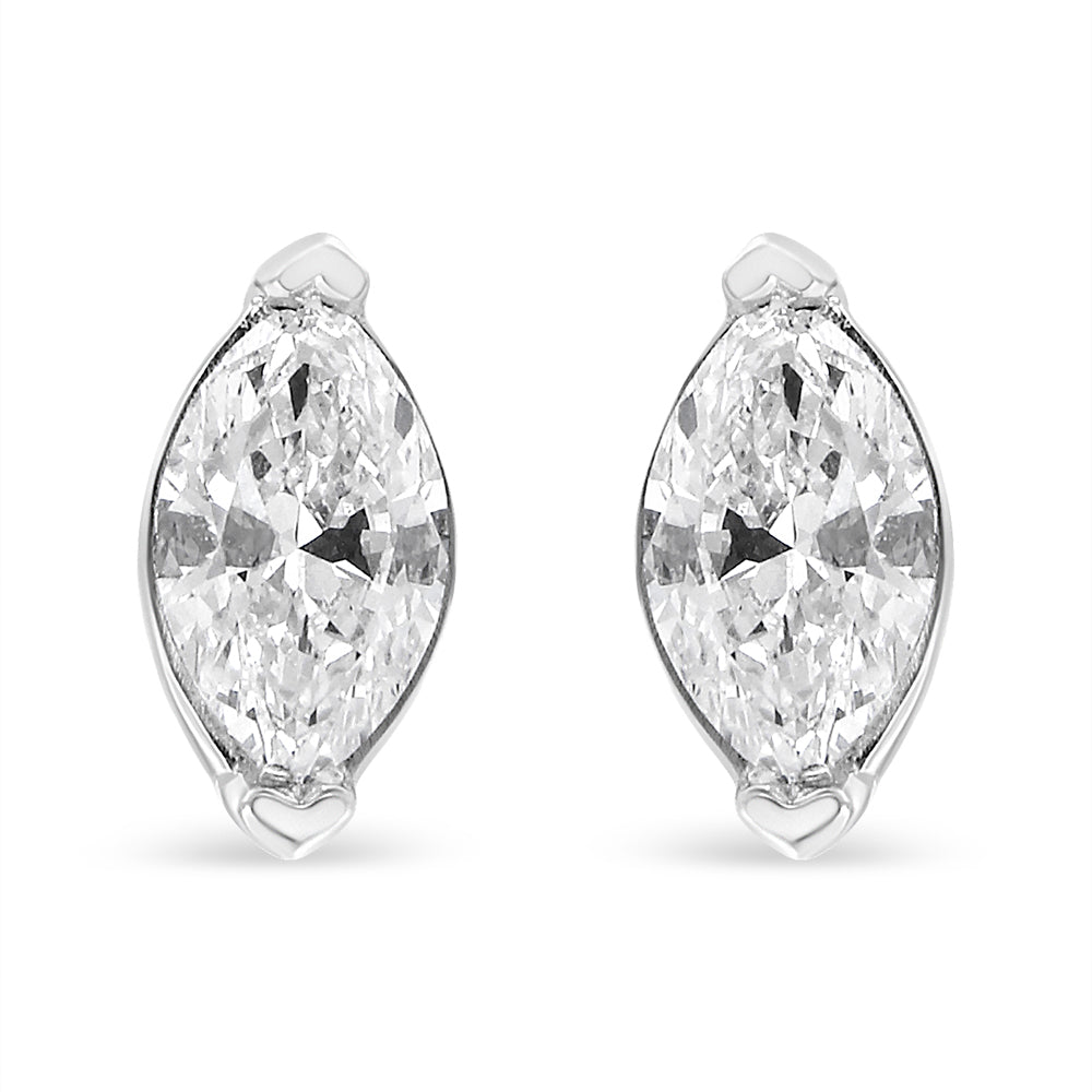 Elongated Brilliance: 4/5 Cttw Marquise Lab Grown Diamond Earrings