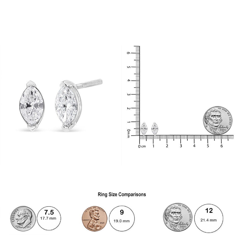 Elongated Brilliance: 4/5 Cttw Marquise Lab Grown Diamond Earrings