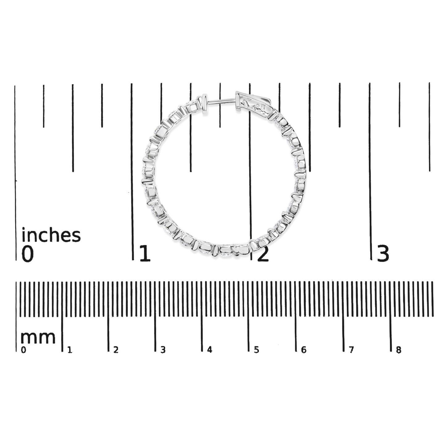 Blinding Brilliance: 14K White Gold 5 CTW Inside-Out Line Hoops