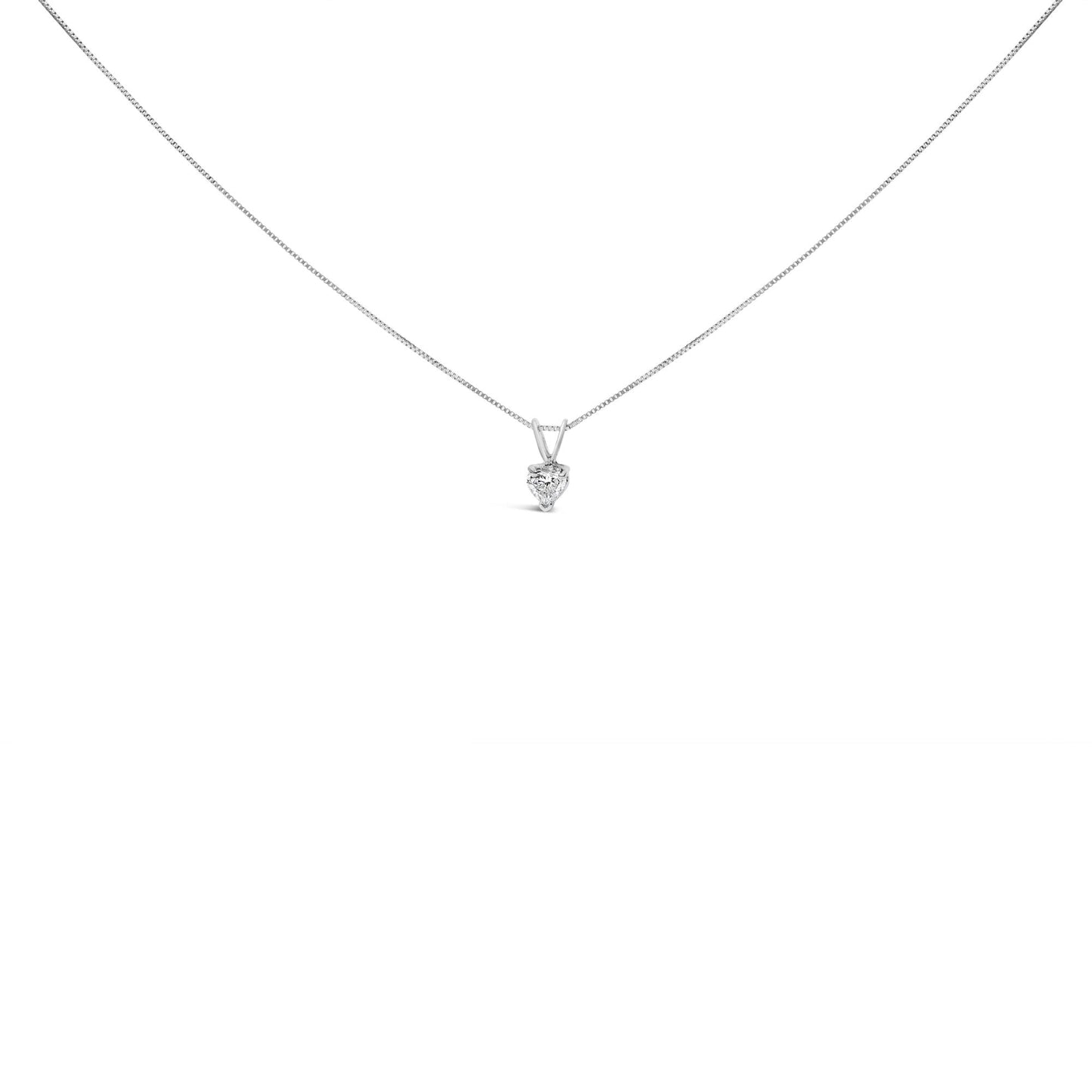 The Amore Solitaire: 14K White Gold Heart-Shaped Lab Diamond Pendant