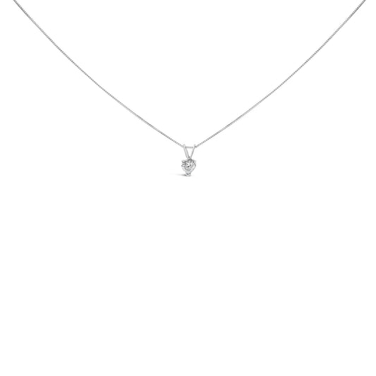 The Amore Solitaire: 14K White Gold Heart-Shaped Lab Diamond Pendant